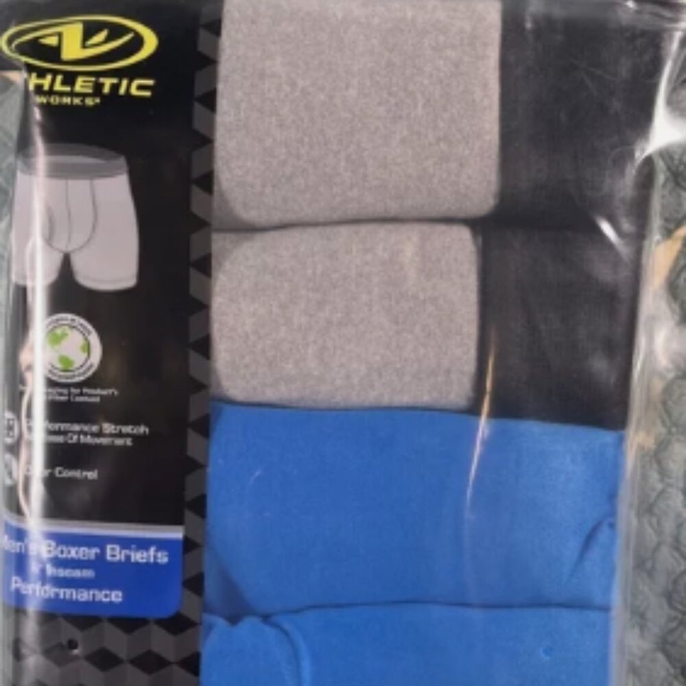 Athletic Works Men's Boxer Briefs Underwear 6 Pack - 6 inch Inseam New Size 3xl